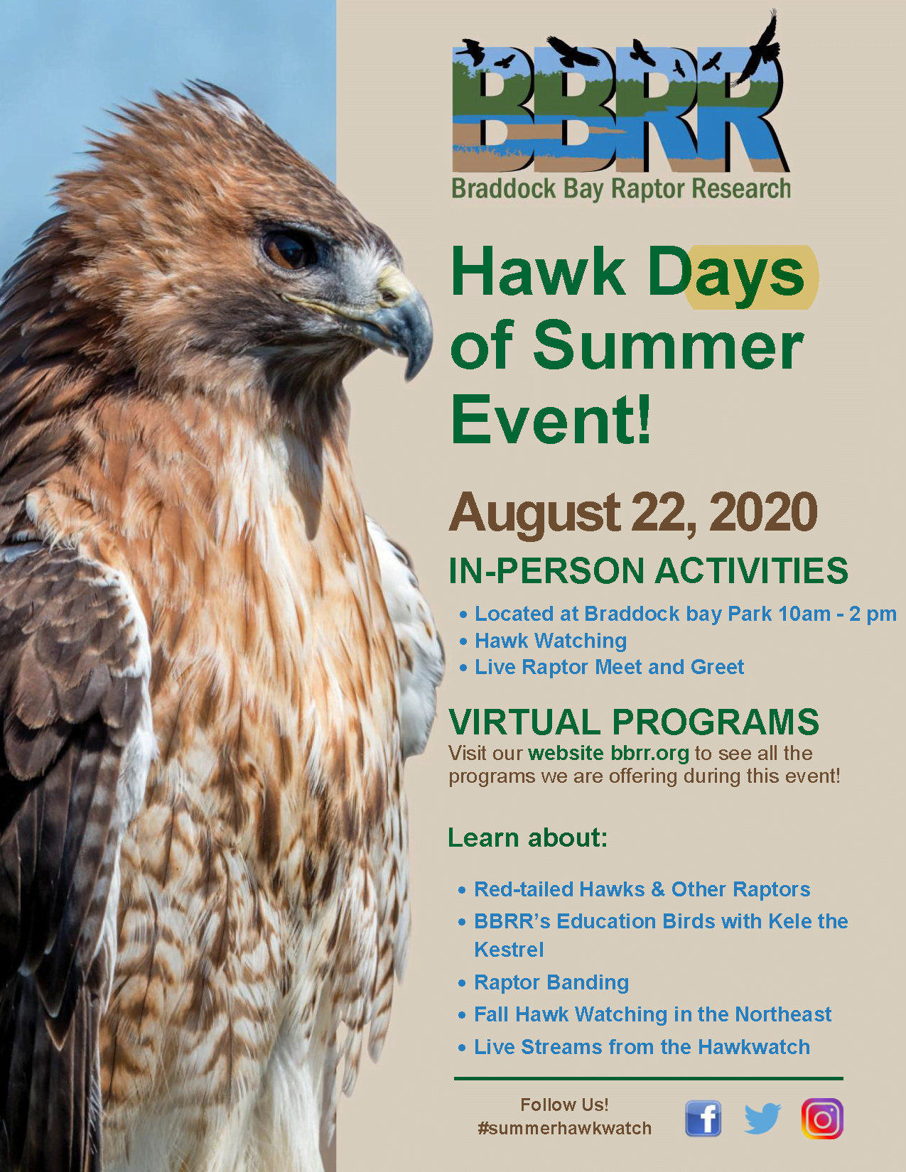 BBRR Hawk Days of Summer 2020 Flyer