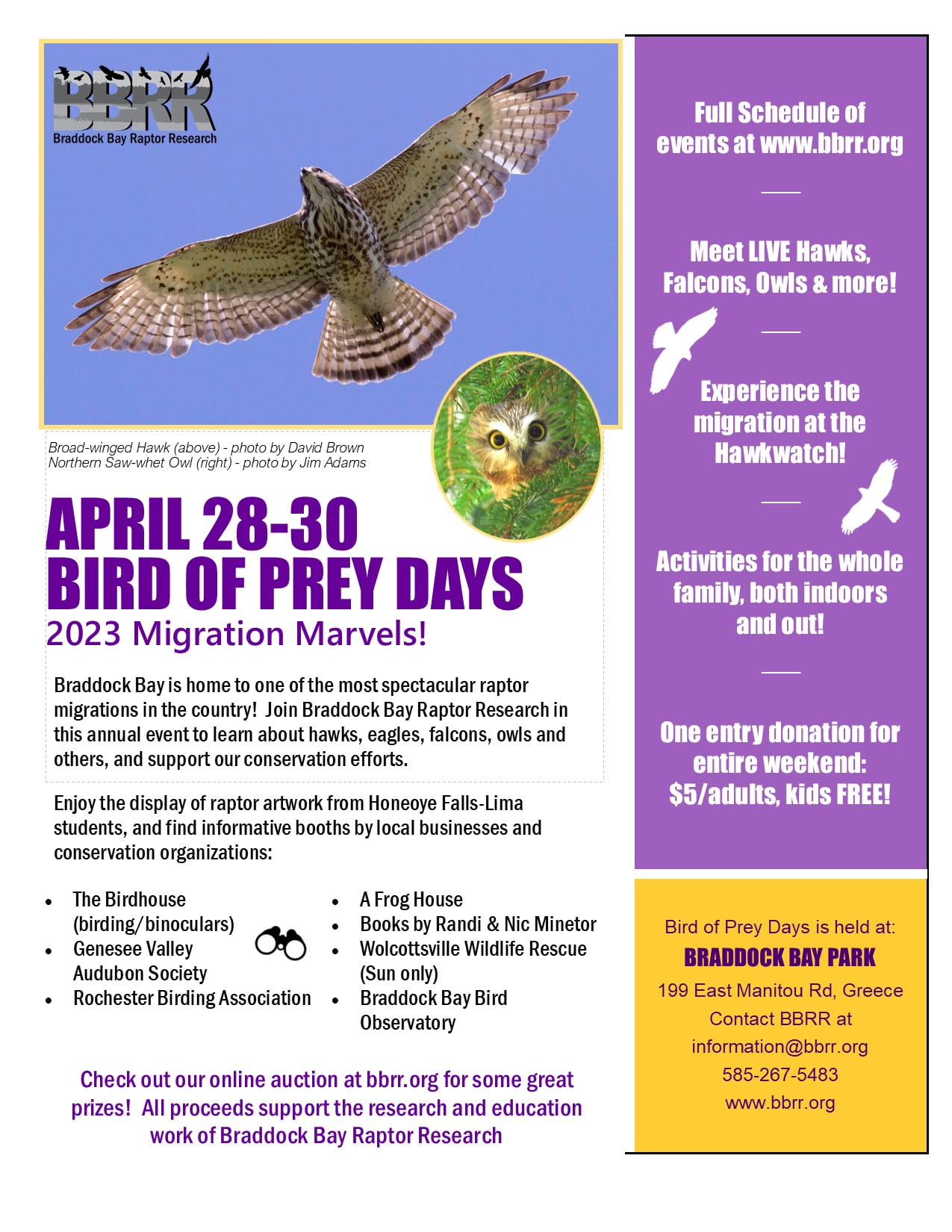 2021 Bird of Prey Week Flyer